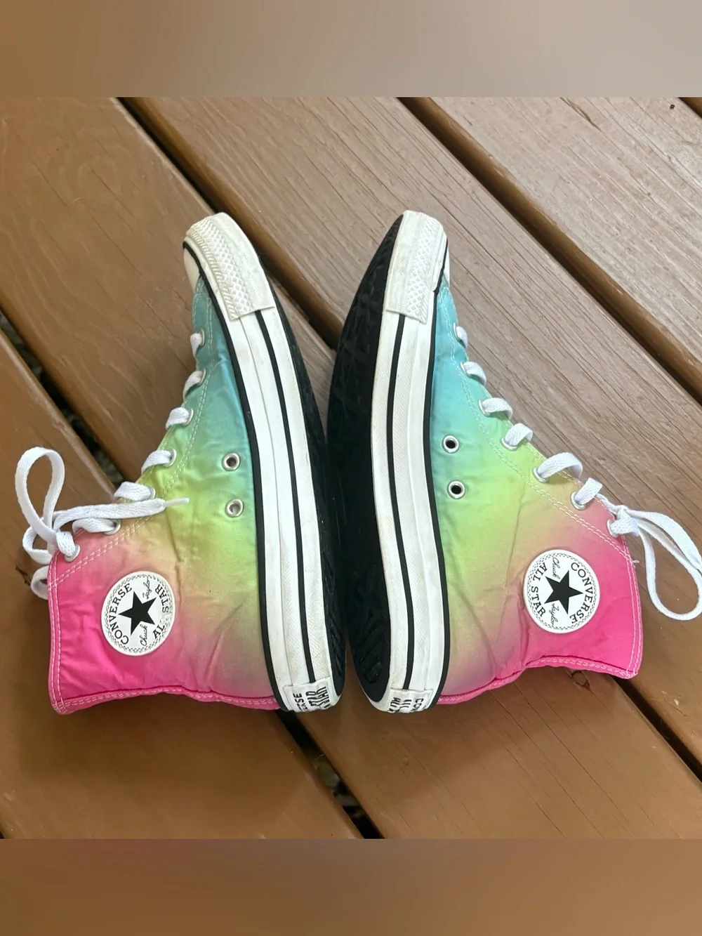 Converse Chuck Taylor All Star CTAS Hi Top Rainbow Unisex Kids Shoes A07337F 6.5